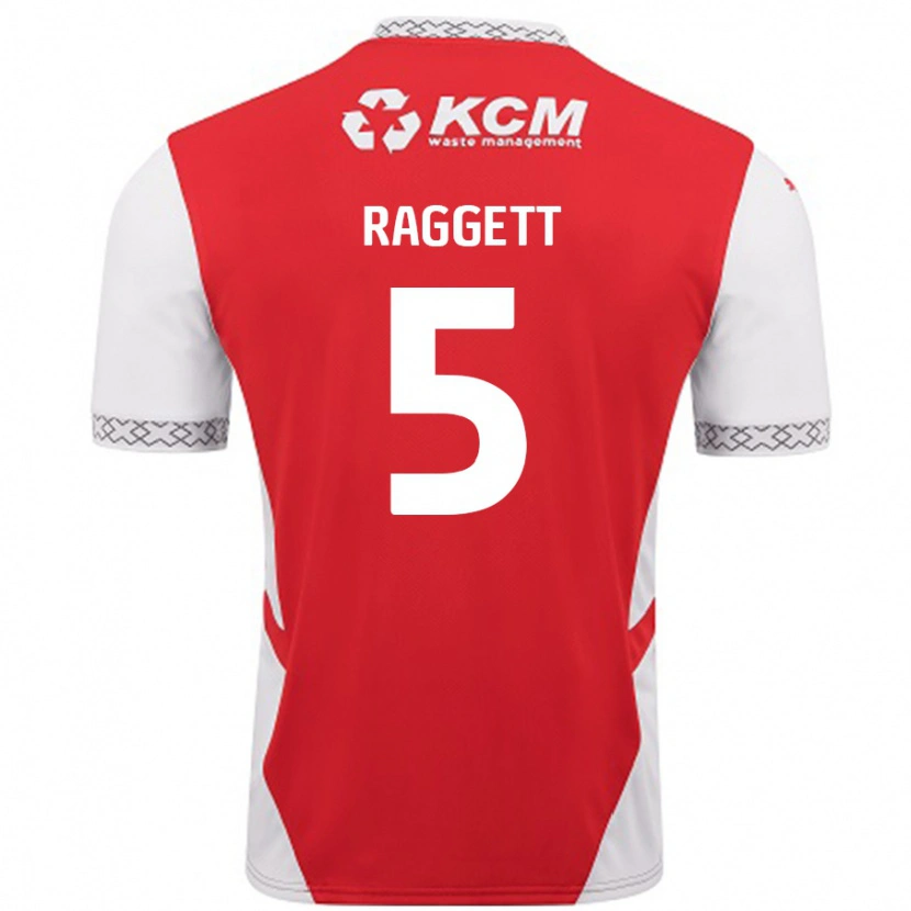 Danxen Homme Maillot Sean Raggett #5 Rouge Blanc Tenues Domicile 2024/25 T-Shirt