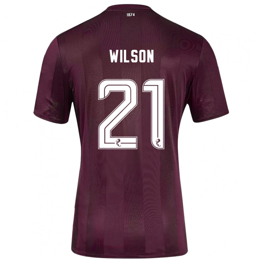 Danxen Homme Maillot James Wilson #21 Bordeaux Tenues Domicile 2024/25 T-Shirt