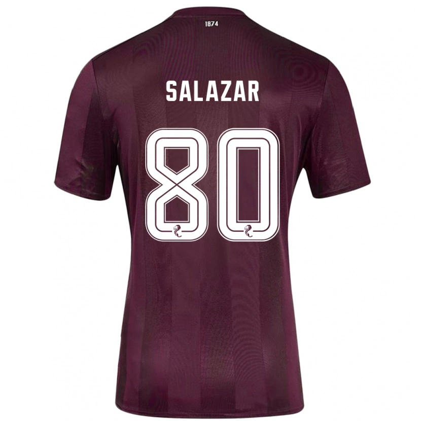 Danxen Homme Maillot Andrés Salazar #80 Bordeaux Tenues Domicile 2024/25 T-Shirt