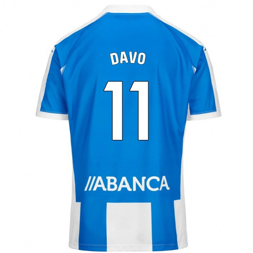 Danxen Homme Maillot Davo #11 Bleu Blanc Tenues Domicile 2024/25 T-Shirt