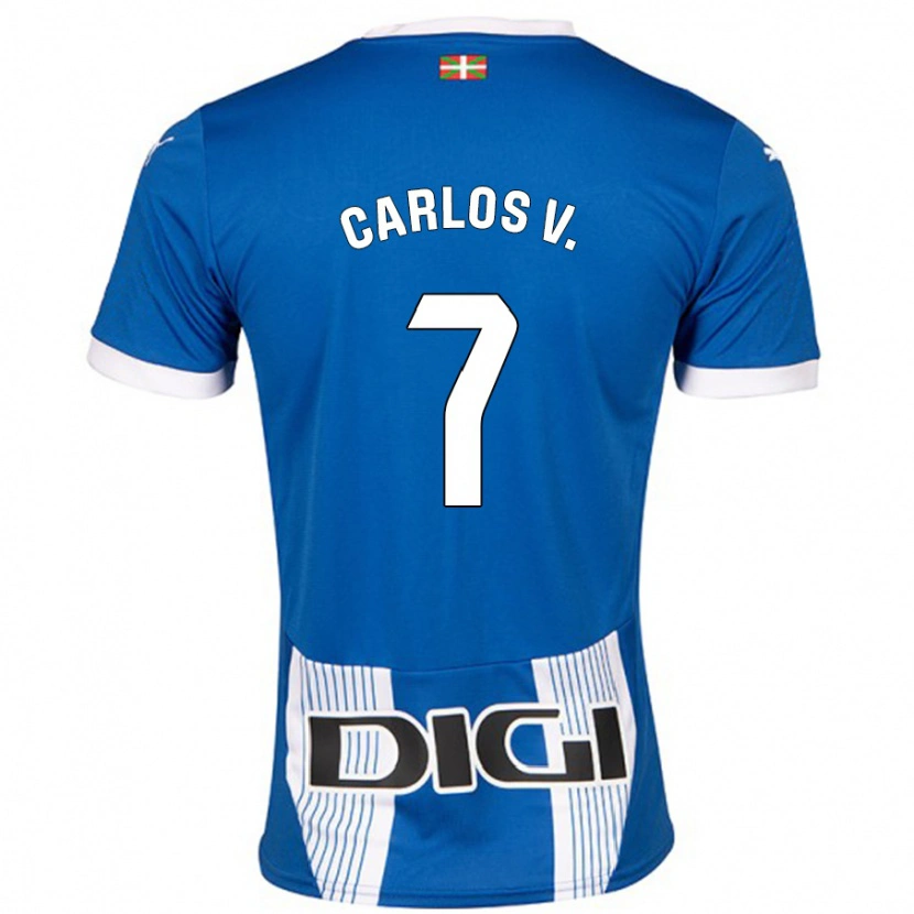 Danxen Homme Maillot Carlos Vicente #7 Bleu Tenues Domicile 2024/25 T-Shirt