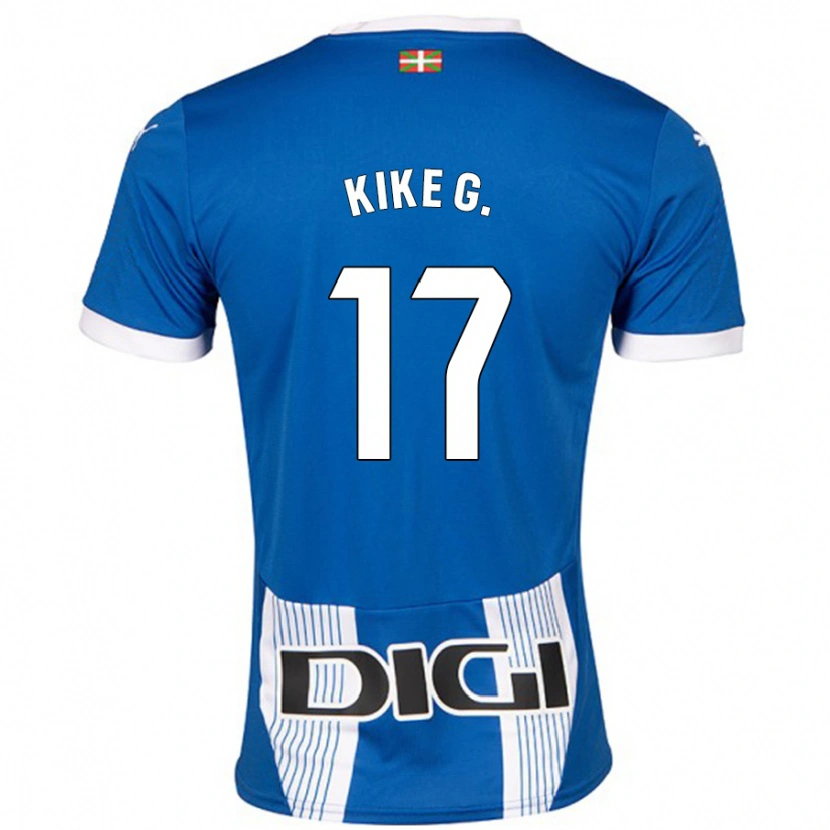 Danxen Homme Maillot Kike García #17 Bleu Tenues Domicile 2024/25 T-Shirt