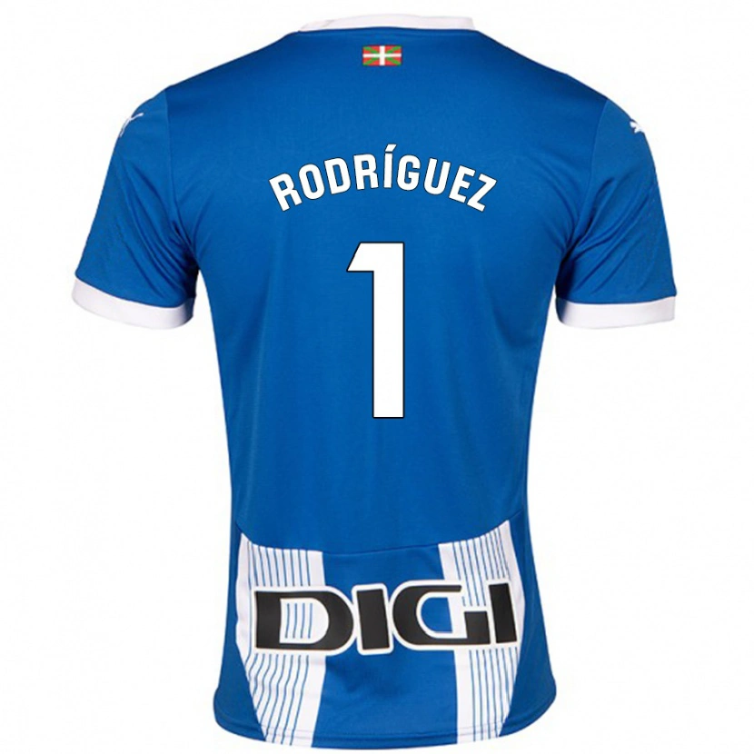 Danxen Homme Maillot Adrián Rodríguez #1 Bleu Tenues Domicile 2024/25 T-Shirt