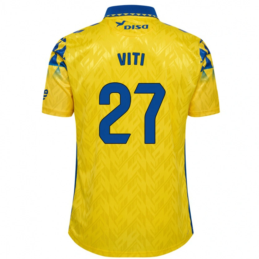 Danxen Homme Maillot Viti #27 Jaune Bleu Tenues Domicile 2024/25 T-Shirt