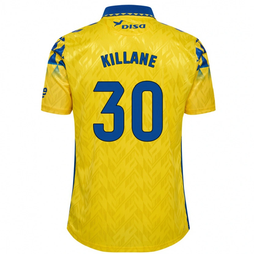 Danxen Homme Maillot Álvaro Killane #30 Jaune Bleu Tenues Domicile 2024/25 T-Shirt