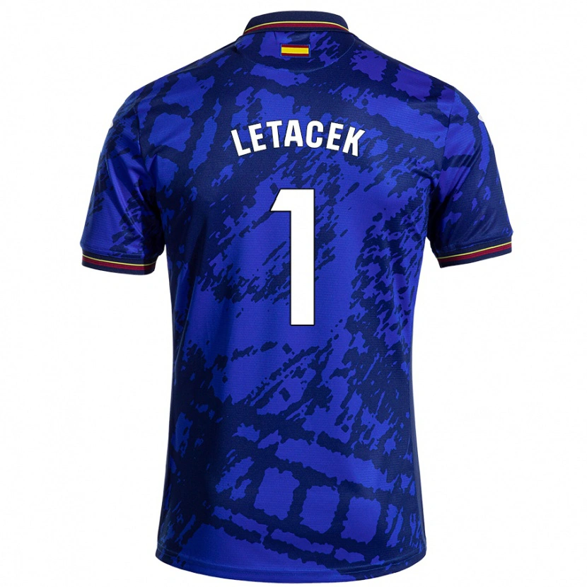 Danxen Homme Maillot Jiri Letacek #1 Bleu Foncé Tenues Domicile 2024/25 T-Shirt