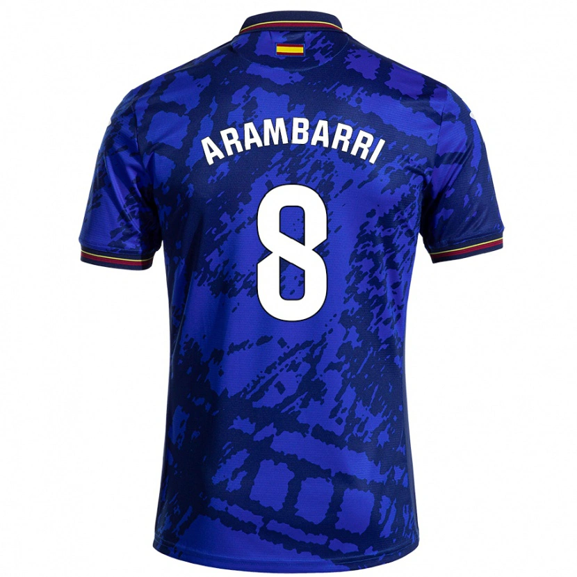 Danxen Homme Maillot Mauro Arambarri #8 Bleu Foncé Tenues Domicile 2024/25 T-Shirt