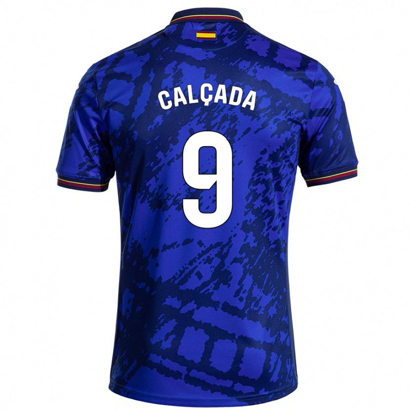 Danxen Homme Maillot Gonzalo Calçada #9 Bleu Foncé Tenues Domicile 2024/25 T-Shirt