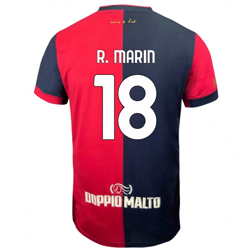 Danxen Homme Maillot Răzvan Marin #18 Rouge Bleu Foncé Tenues Domicile 2024/25 T-Shirt