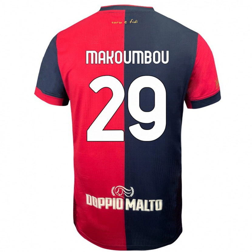 Danxen Homme Maillot Antoine Makoumbou #29 Rouge Bleu Foncé Tenues Domicile 2024/25 T-Shirt