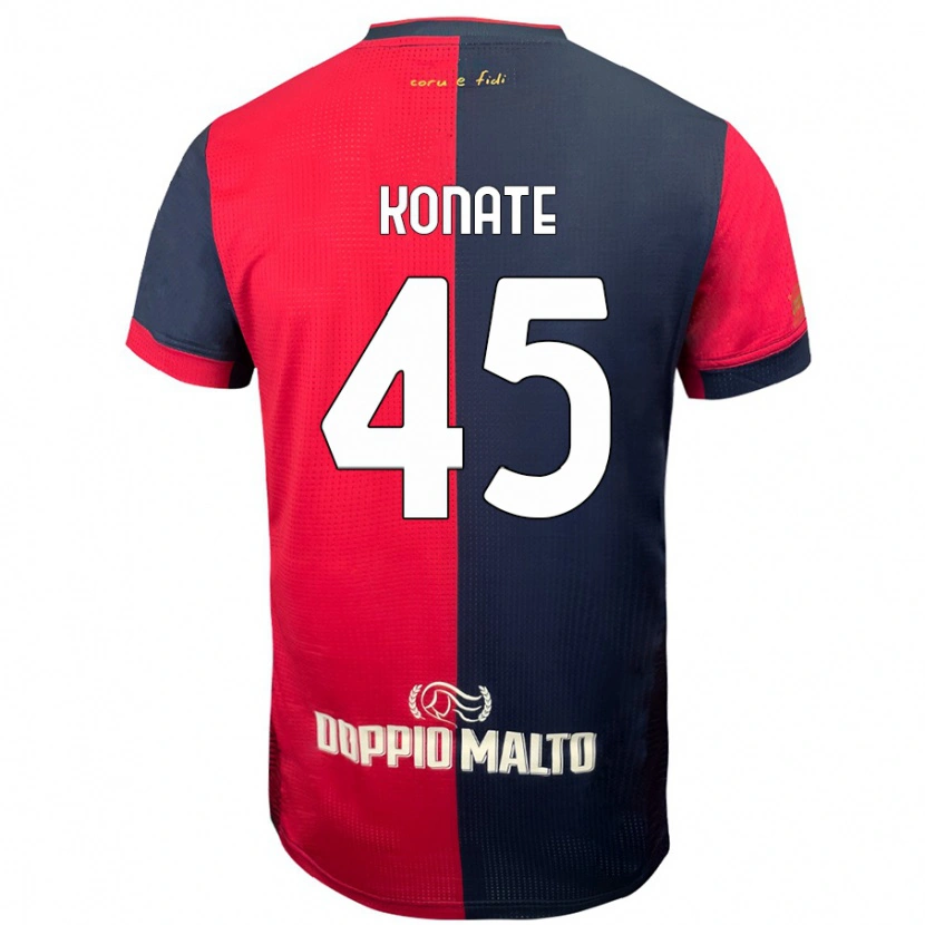 Danxen Homme Maillot Ismael Konate #45 Rouge Bleu Foncé Tenues Domicile 2024/25 T-Shirt