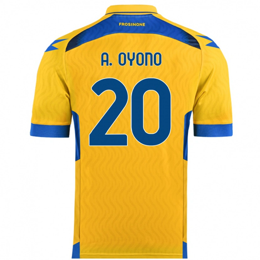 Danxen Homme Maillot Anthony Oyono #20 Jaune Tenues Domicile 2024/25 T-Shirt