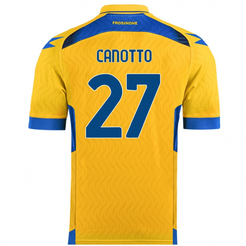 Danxen Homme Maillot Luigi Canotto #27 Jaune Tenues Domicile 2024/25 T-Shirt