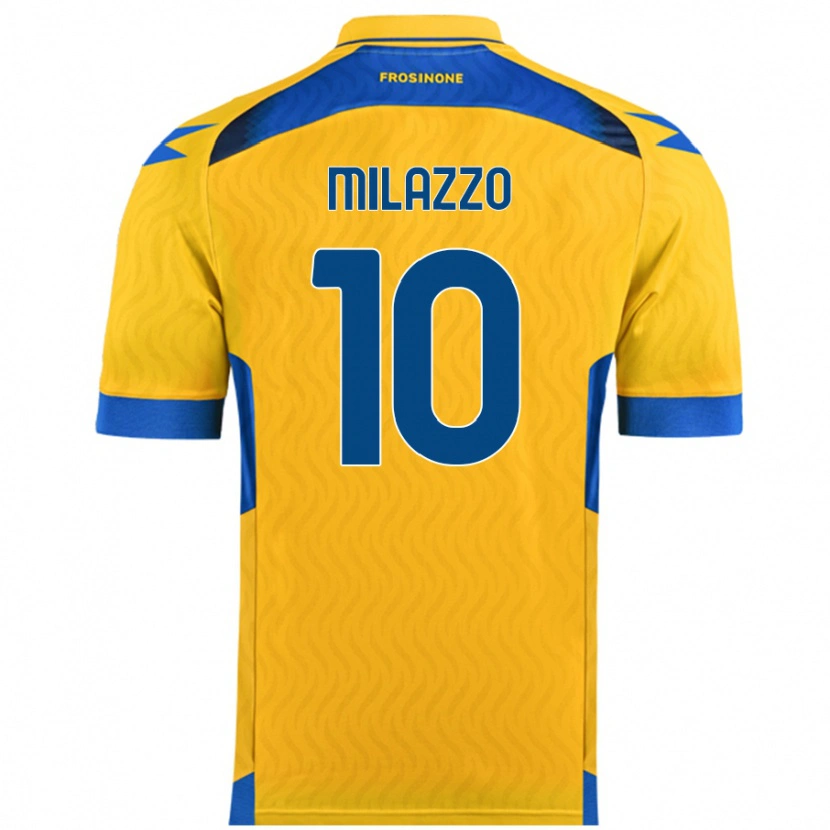 Danxen Homme Maillot Simone Milazzo #10 Jaune Tenues Domicile 2024/25 T-Shirt