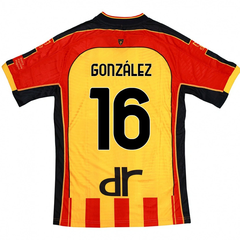 Danxen Homme Maillot Joan González #16 Jaune Rouge Tenues Domicile 2024/25 T-Shirt