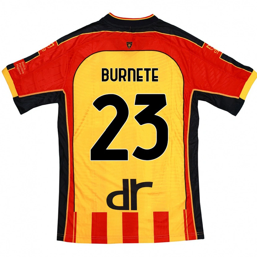 Danxen Homme Maillot Rareș Burnete #23 Jaune Rouge Tenues Domicile 2024/25 T-Shirt