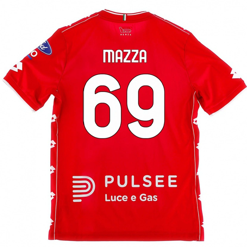 Danxen Homme Maillot Andrea Mazza #69 Rouge Blanc Tenues Domicile 2024/25 T-Shirt