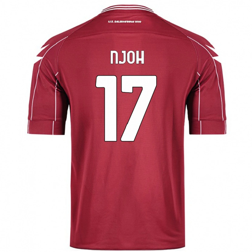 Danxen Homme Maillot Lilian Njoh #17 Bordeaux Tenues Domicile 2024/25 T-Shirt