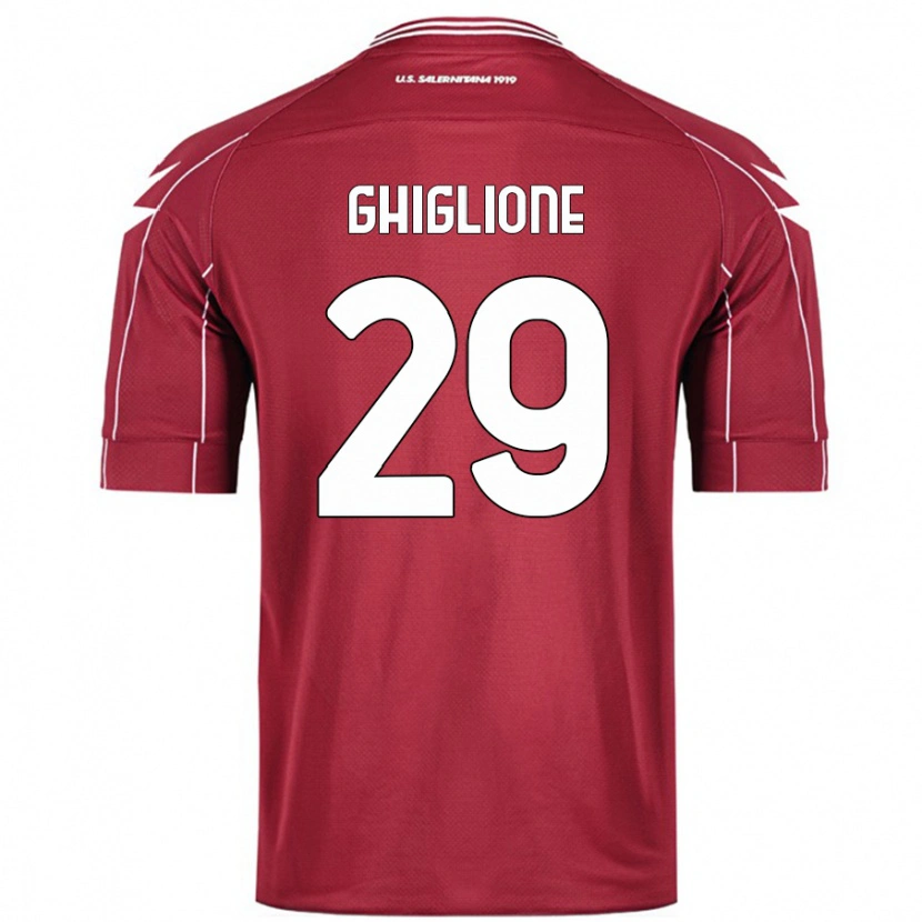 Danxen Homme Maillot Paolo Ghiglione #29 Bordeaux Tenues Domicile 2024/25 T-Shirt