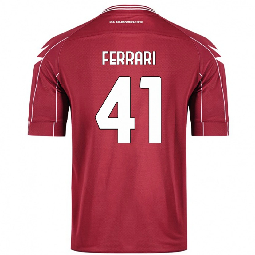 Danxen Homme Maillot Tommaso Ferrari #41 Bordeaux Tenues Domicile 2024/25 T-Shirt