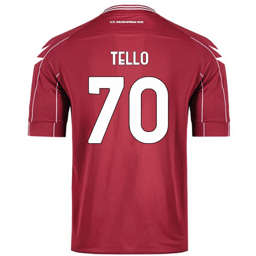 Danxen Homme Maillot Andrés Tello #70 Bordeaux Tenues Domicile 2024/25 T-Shirt