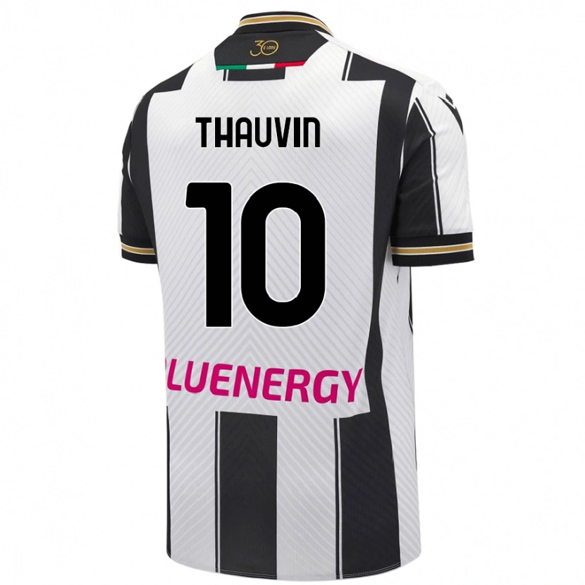 Danxen Homme Maillot Florian Thauvin #10 Blanc Noir Tenues Domicile 2024/25 T-Shirt