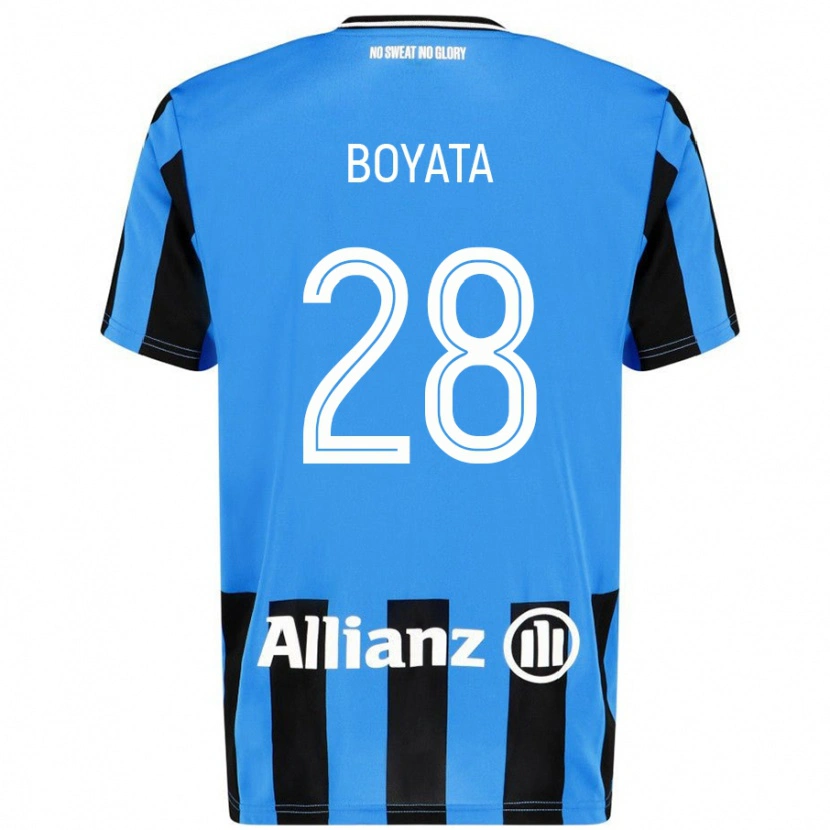 Danxen Homme Maillot Dedryck Boyata #28 Bleu Ciel Noir Tenues Domicile 2024/25 T-Shirt