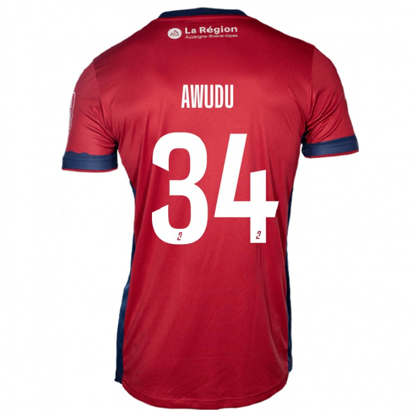 Danxen Homme Maillot Sumaila Awudu #34 Bordeaux Clair Tenues Domicile 2024/25 T-Shirt