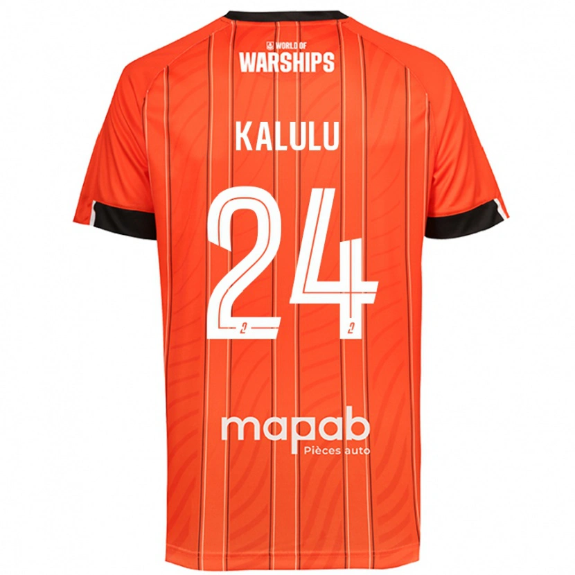 Danxen Homme Maillot Gédéon Kalulu #24 Orange Tenues Domicile 2024/25 T-Shirt