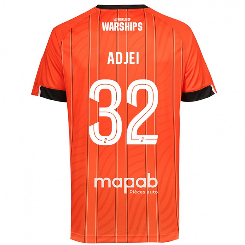 Danxen Homme Maillot Nathaniel Adjei #32 Orange Tenues Domicile 2024/25 T-Shirt