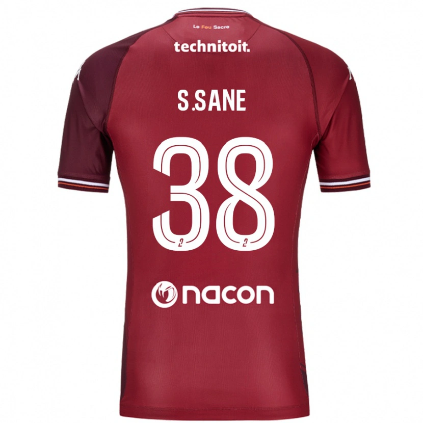 Danxen Homme Maillot Sadibou Sané #38 Rouge Grenade Tenues Domicile 2024/25 T-Shirt