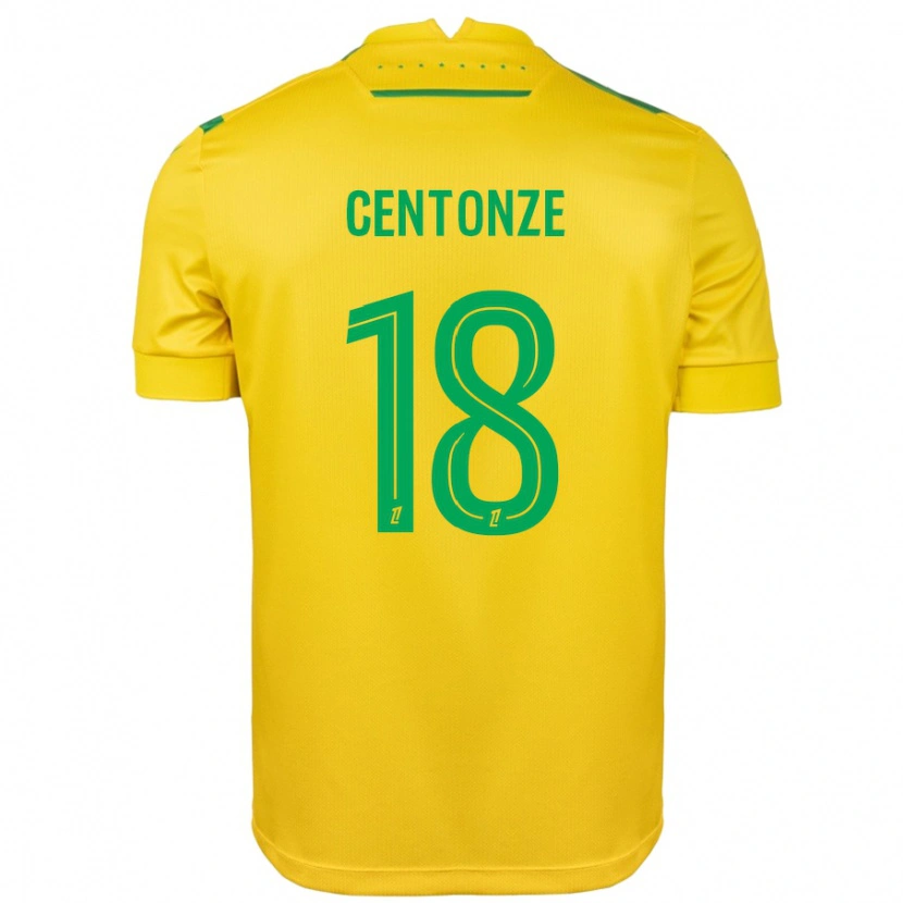 Danxen Homme Maillot Fabien Centonze #18 Jaune Vert Tenues Domicile 2024/25 T-Shirt