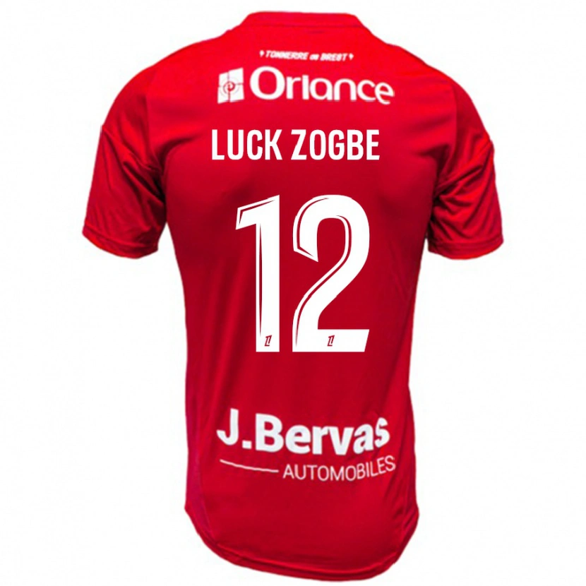 Danxen Homme Maillot Luck Zogbé #12 Rouge Blanc Tenues Domicile 2024/25 T-Shirt