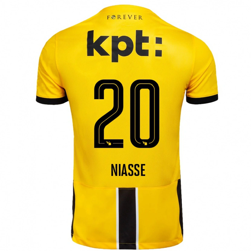 Danxen Homme Maillot Cheikh Niasse #20 Jaune Noir Tenues Domicile 2024/25 T-Shirt