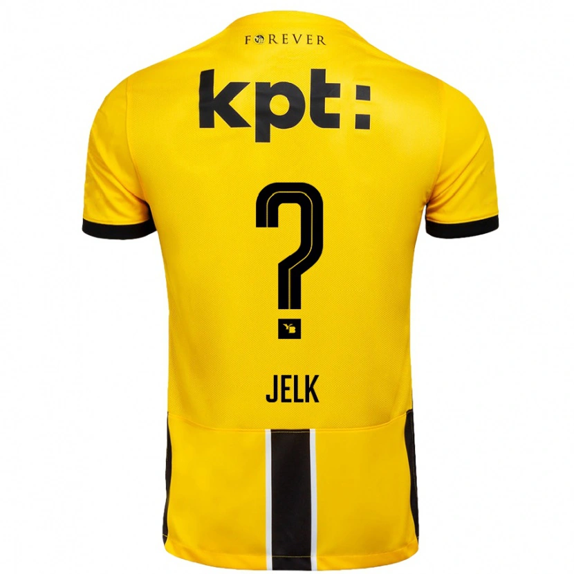 Danxen Homme Maillot Jano Jelk #0 Jaune Noir Tenues Domicile 2024/25 T-Shirt