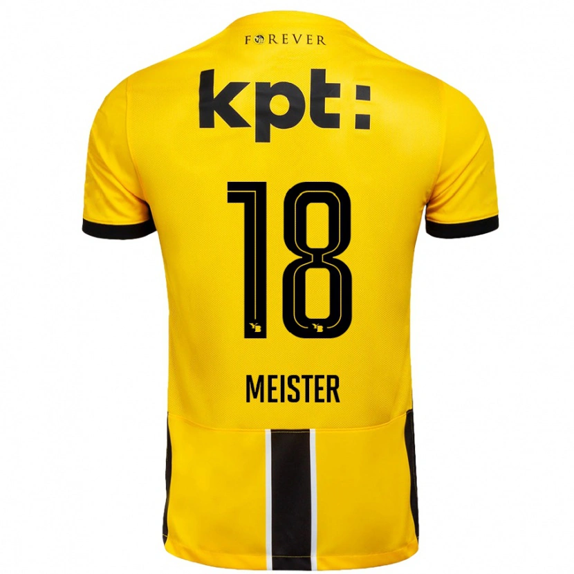 Danxen Homme Maillot Wibke Meister #18 Jaune Noir Tenues Domicile 2024/25 T-Shirt