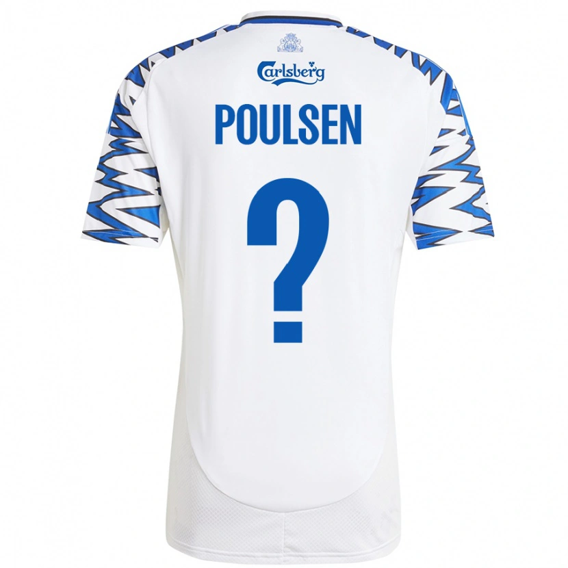 Danxen Homme Maillot Xander Poulsen #0 Blanc Bleu Ciel Tenues Domicile 2024/25 T-Shirt