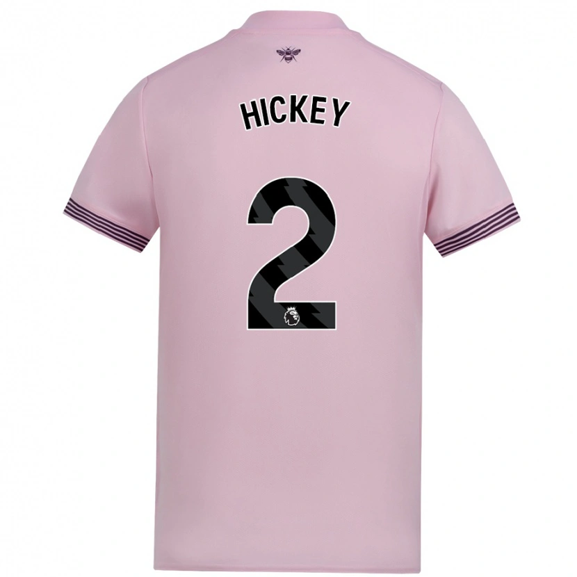 Danxen Homme Maillot Aaron Hickey #2 Rose Tenues Extérieur 2024/25 T-Shirt