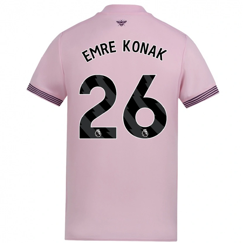 Danxen Homme Maillot Yunus Emre Konak #26 Rose Tenues Extérieur 2024/25 T-Shirt