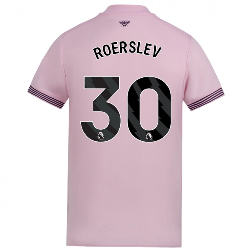 Danxen Homme Maillot Mads Roerslev #30 Rose Tenues Extérieur 2024/25 T-Shirt