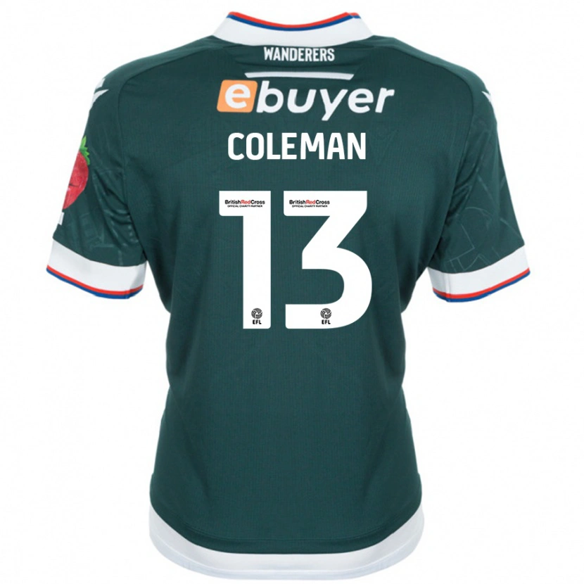 Danxen Homme Maillot Joel Coleman #13 Vert Foncé Tenues Extérieur 2024/25 T-Shirt