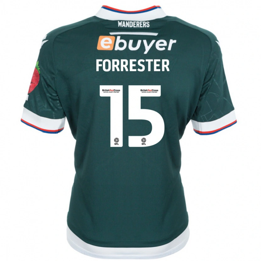 Danxen Homme Maillot Will Forrester #15 Vert Foncé Tenues Extérieur 2024/25 T-Shirt