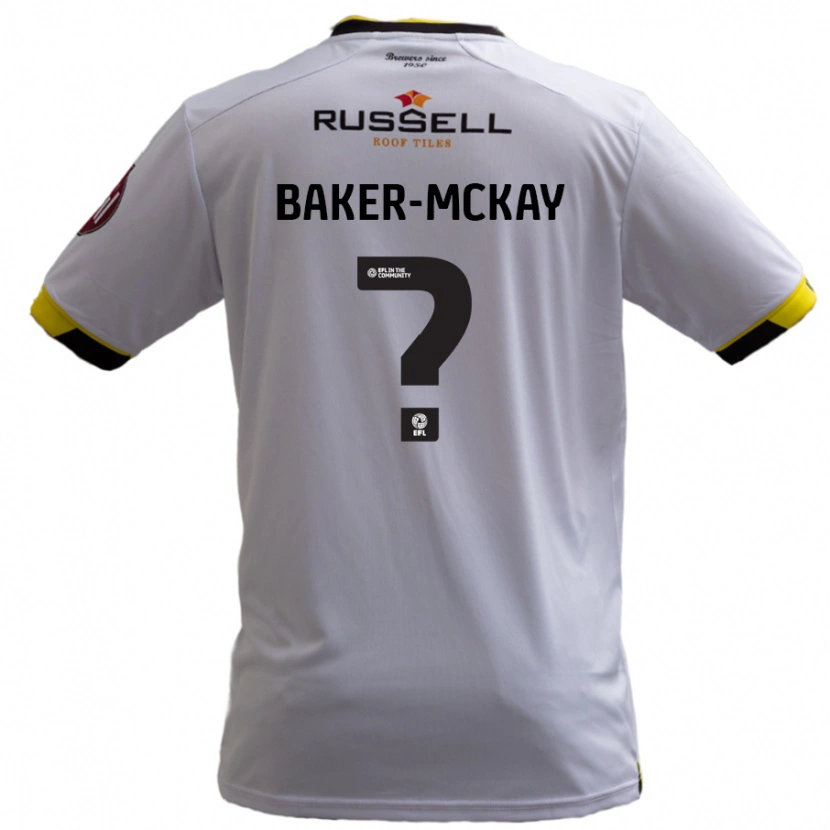 Danxen Homme Maillot Kiyan Baker-Mckay #0 Blanc Tenues Extérieur 2024/25 T-Shirt