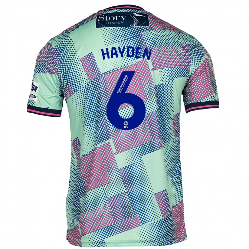 Danxen Homme Maillot Aaron Hayden #6 Vert Tenues Extérieur 2024/25 T-Shirt