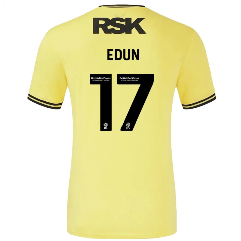 Danxen Homme Maillot Tayo Edun #17 Jaune Noir Tenues Extérieur 2024/25 T-Shirt