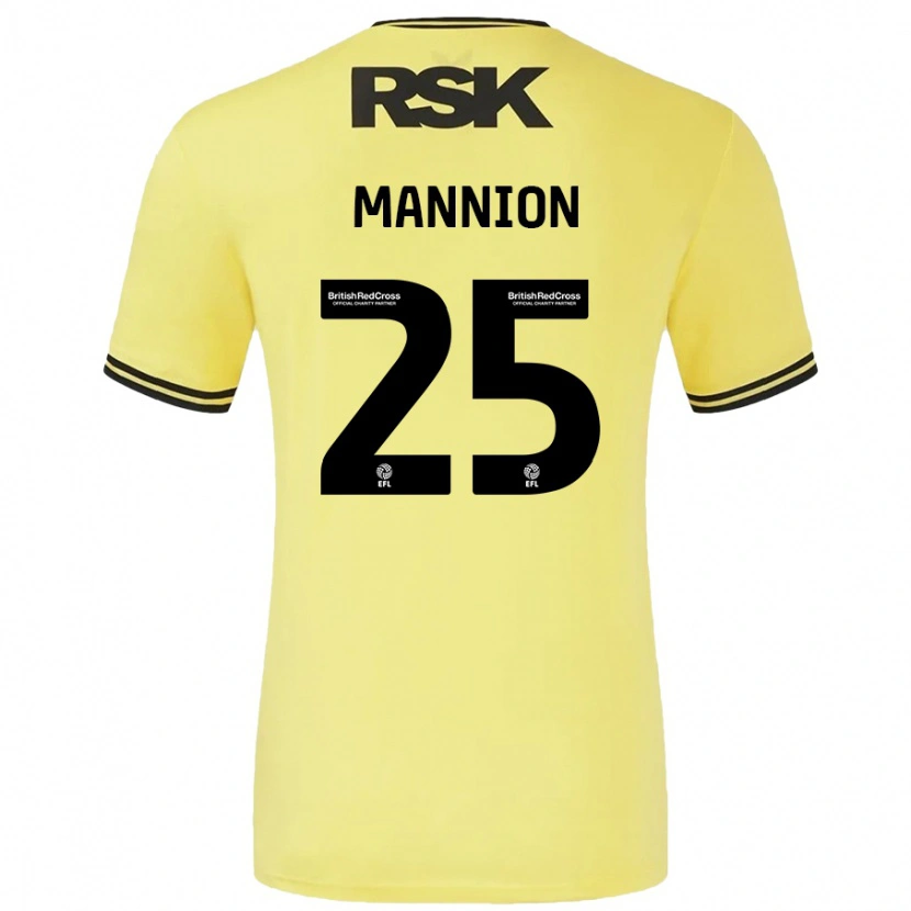 Danxen Homme Maillot Will Mannion #25 Jaune Noir Tenues Extérieur 2024/25 T-Shirt