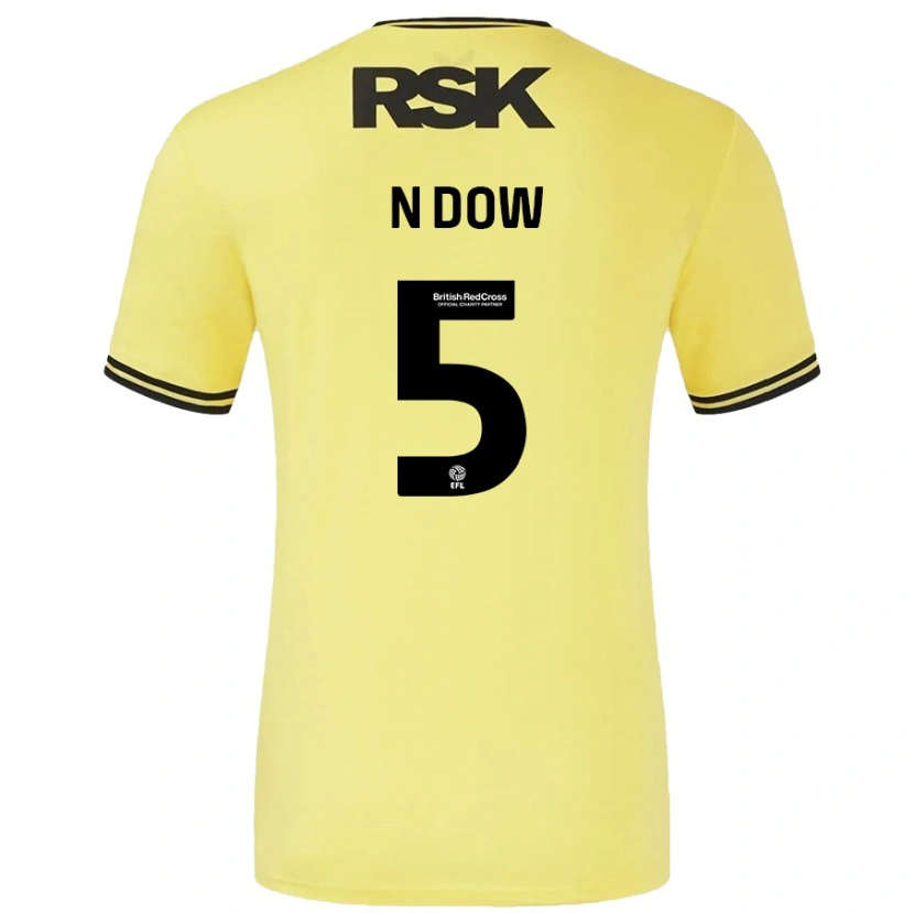 Danxen Homme Maillot Elisha N'dow #5 Jaune Noir Tenues Extérieur 2024/25 T-Shirt