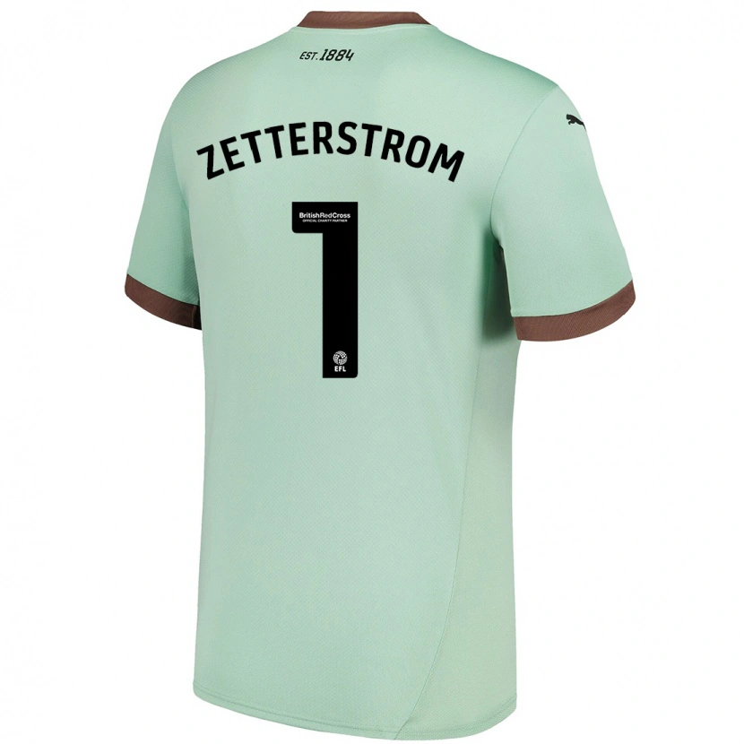 Danxen Homme Maillot Jacob Widell Zetterström #1 Vert Pâle Tenues Extérieur 2024/25 T-Shirt