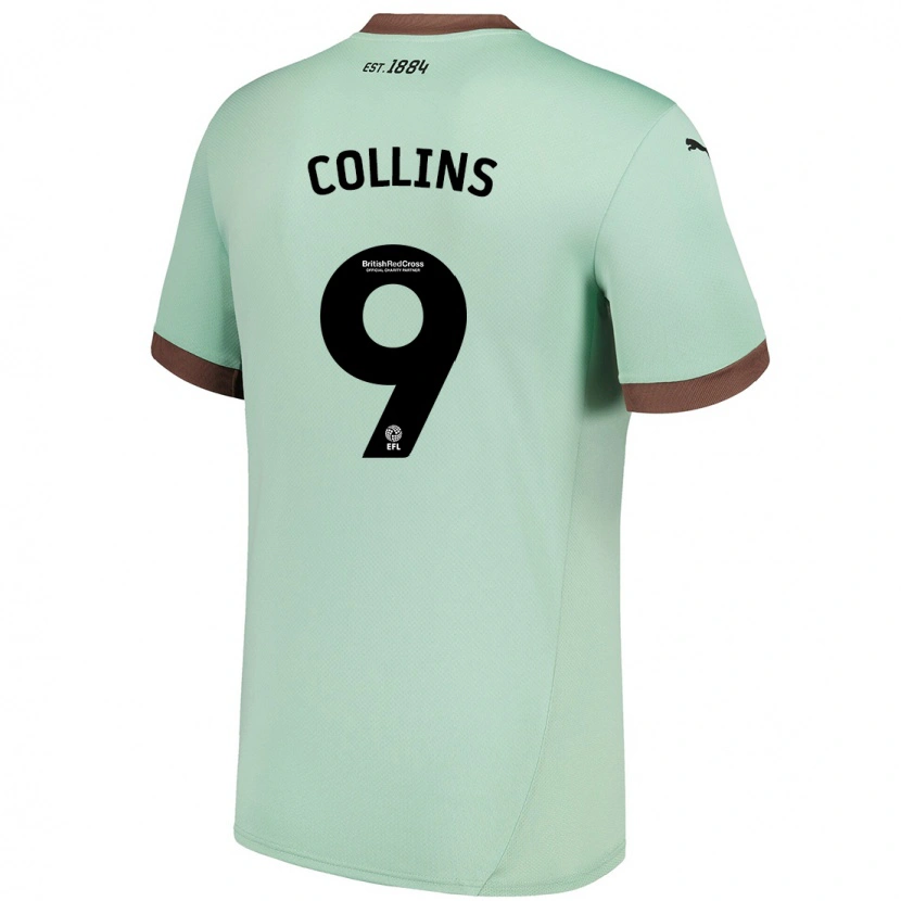 Danxen Homme Maillot James Collins #9 Vert Pâle Tenues Extérieur 2024/25 T-Shirt