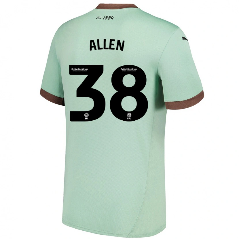 Danxen Homme Maillot Cruz Allen #38 Vert Pâle Tenues Extérieur 2024/25 T-Shirt